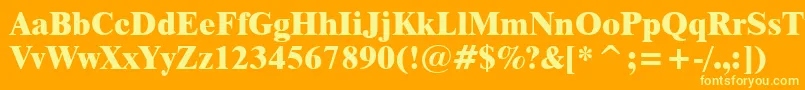 フォントDutch801ExtraBoldBt – オレンジの背景に黄色の文字