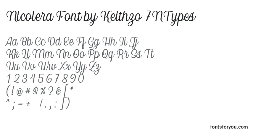Nicolera Font by Keithzo 7NTypesフォント–アルファベット、数字、特殊文字