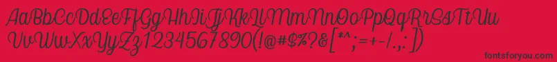 フォントNicolera Font by Keithzo 7NTypes – 赤い背景に黒い文字