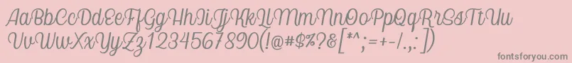 Fonte Nicolera Font by Keithzo 7NTypes – fontes cinzas em um fundo rosa