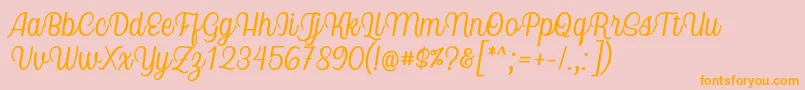 Nicolera Font by Keithzo 7NTypes Font – Orange Fonts on Pink Background