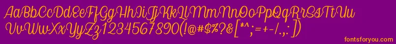Nicolera Font by Keithzo 7NTypes Font – Orange Fonts on Purple Background