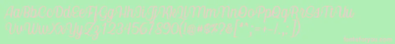 Fonte Nicolera Font by Keithzo 7NTypes – fontes rosa em um fundo verde