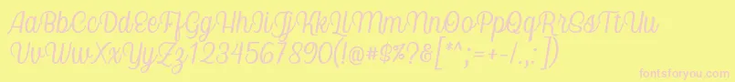 Nicolera Font by Keithzo 7NTypes Font – Pink Fonts on Yellow Background