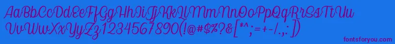 Nicolera Font by Keithzo 7NTypes Font – Purple Fonts on Blue Background