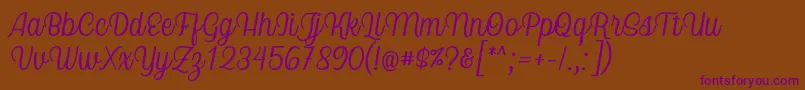 Fonte Nicolera Font by Keithzo 7NTypes – fontes roxas em um fundo marrom
