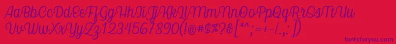 Fonte Nicolera Font by Keithzo 7NTypes – fontes roxas em um fundo vermelho