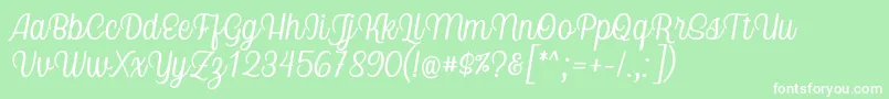 Nicolera Font by Keithzo 7NTypes Font – White Fonts on Green Background