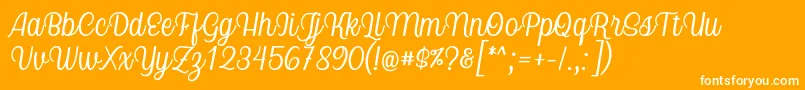 Nicolera Font by Keithzo 7NTypes Font – White Fonts on Orange Background