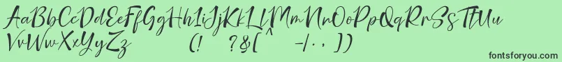 Шрифт nicolette demo – чёрные шрифты на зелёном фоне