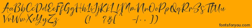 nicolette demo-fontti – mustat fontit oranssilla taustalla