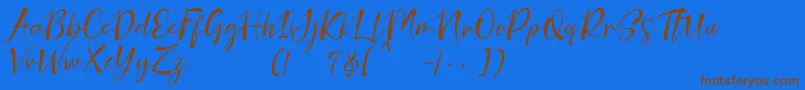 nicolette demo-fontti – ruskeat fontit sinisellä taustalla