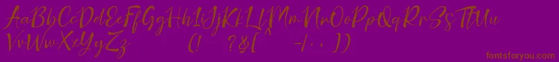 nicolette demo-fontti – ruskeat fontit violetilla taustalla