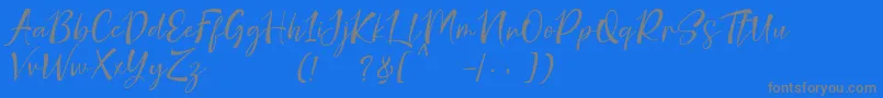 フォントnicolette demo – 青い背景に灰色の文字