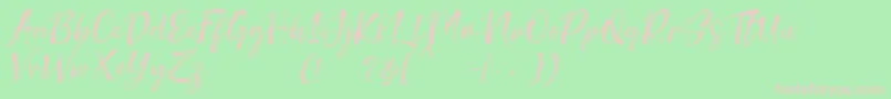 nicolette demo-Schriftart – Rosa Schriften auf grünem Hintergrund