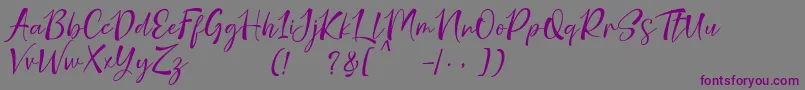 nicolette demo-Schriftart – Violette Schriften auf grauem Hintergrund