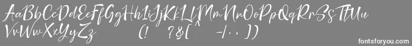 nicolette demo-Schriftart – Weiße Schriften auf grauem Hintergrund