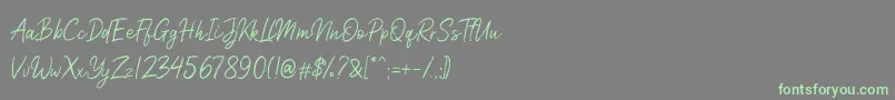 Nicollast Demo Font – Green Fonts on Gray Background