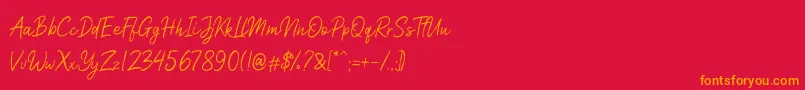 Nicollast Demo Font – Orange Fonts on Red Background