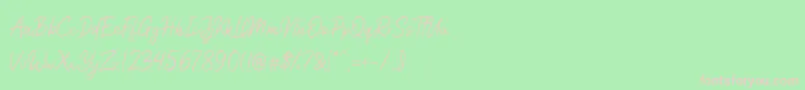 Nicollast Demo Font – Pink Fonts on Green Background