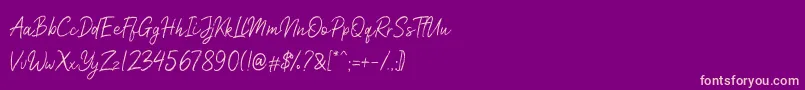 Nicollast Demo Font – Pink Fonts on Purple Background