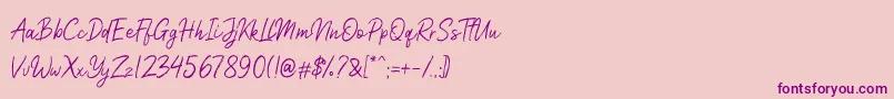 Nicollast Demo Font – Purple Fonts on Pink Background