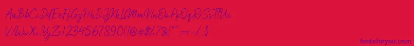 Nicollast Demo Font – Purple Fonts on Red Background