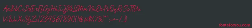 Nicollast Demo Font – Red Fonts on Black Background
