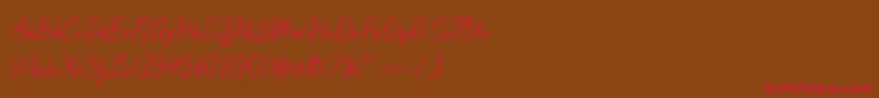 Nicollast Demo Font – Red Fonts on Brown Background