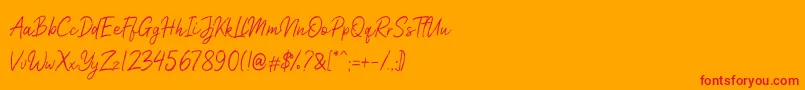 Nicollast Demo Font – Red Fonts on Orange Background