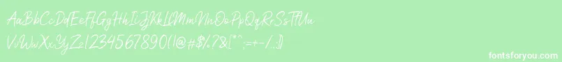 Nicollast Demo Font – White Fonts on Green Background
