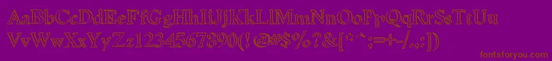 Шрифт Niew CroMagnon Callig – коричневые шрифты на фиолетовом фоне