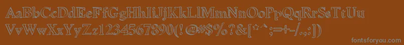 Шрифт Niew CroMagnon Callig – серые шрифты на коричневом фоне