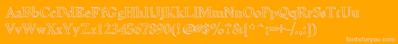 Niew CroMagnon Callig Font – Pink Fonts on Orange Background