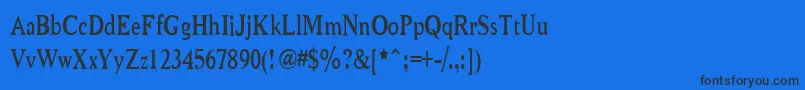 Шрифт Niew CroMagnon Narrow – чёрные шрифты на синем фоне