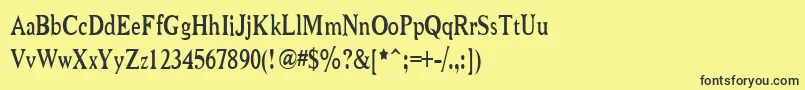 Niew CroMagnon Narrow Font – Black Fonts on Yellow Background