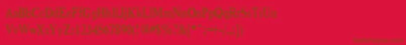 Niew CroMagnon Narrow Font – Brown Fonts on Red Background