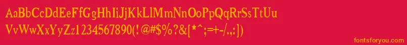 Niew CroMagnon Narrow Font – Orange Fonts on Red Background