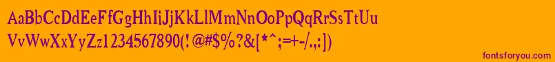 Niew CroMagnon Narrow Font – Purple Fonts on Orange Background