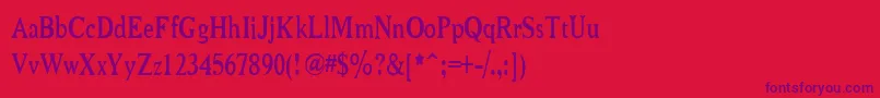 Niew CroMagnon Narrow Font – Purple Fonts on Red Background