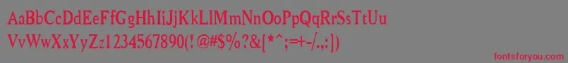 Niew CroMagnon Narrow Font – Red Fonts on Gray Background