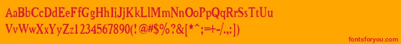 Niew CroMagnon Narrow Font – Red Fonts on Orange Background