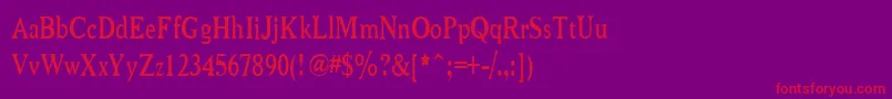 Niew CroMagnon Narrow Font – Red Fonts on Purple Background