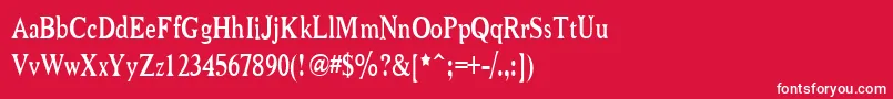 Niew CroMagnon Narrow Font – White Fonts on Red Background