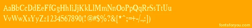 Niew CroMagnon Narrow Font – Yellow Fonts on Orange Background