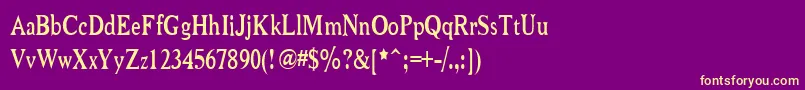 Niew CroMagnon Narrow Font – Yellow Fonts on Purple Background