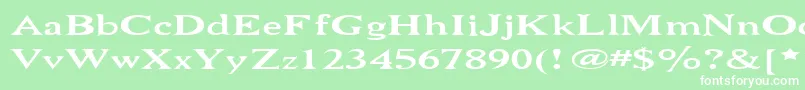 フォントNiew CroMagnon Wide – 緑の背景に白い文字