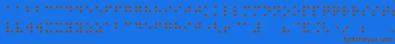 フォントNight Braille – 茶色の文字が青い背景にあります。