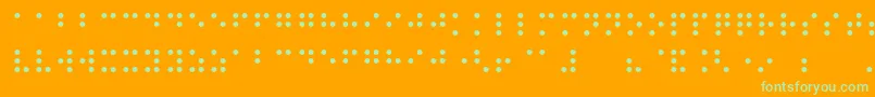 Night Braille-Schriftart – Grüne Schriften auf orangefarbenem Hintergrund