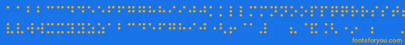 フォントNight Braille – オレンジ色の文字が青い背景にあります。